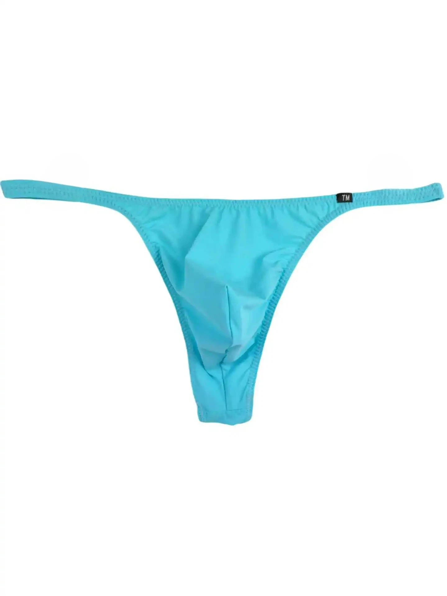 Men Ice Silk T-back Thong Low Rise High Elastic Neutral U Convex Pouch Thin Smooth  Fashion Sexy Mini Male G-string Underwear