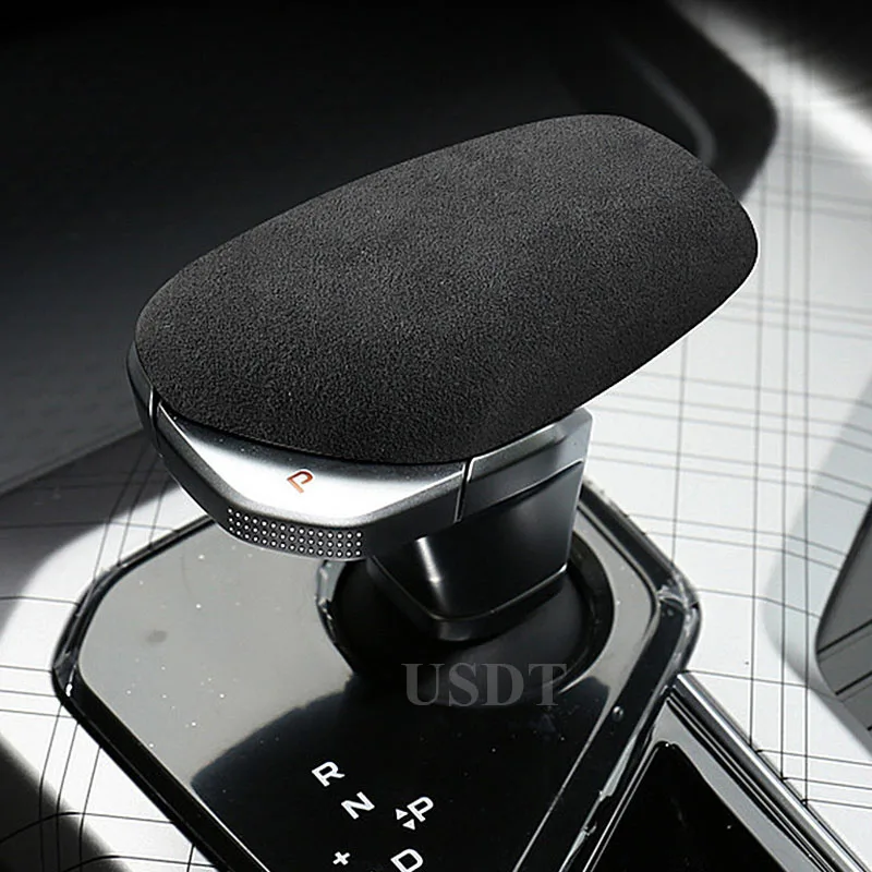 for Geely Emgrand Okavango Haoyue 2023 2022 2024 Interior Accessories Leather Car Gear Shift Knob Cover Suede Cap Protective Mat