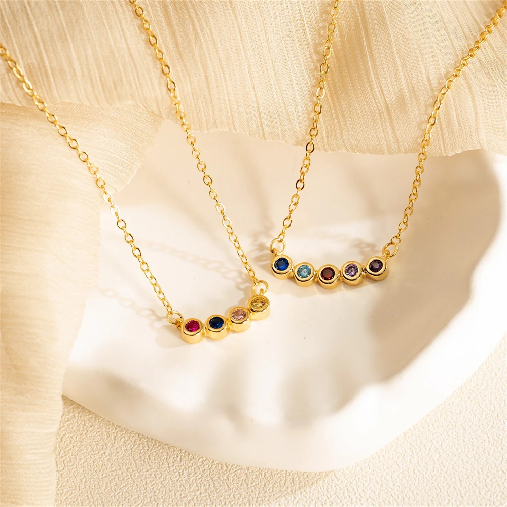 Mothers Jewelry Combine Family Birthstone Necklace Personalized Birthstone Pendant Necklace Gift for Grandma Choker Gold Color