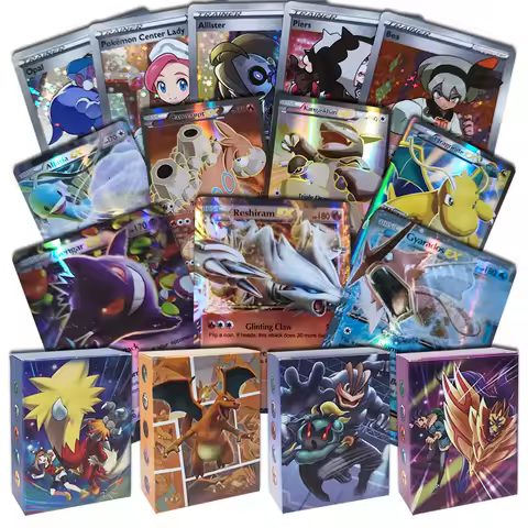 60pcs/box Ultra Rare Pokemon Cards Bundle Vmax/GX/EX/Energy/Trainer/MEGA Holographic Battle Card Game Toys For Kids