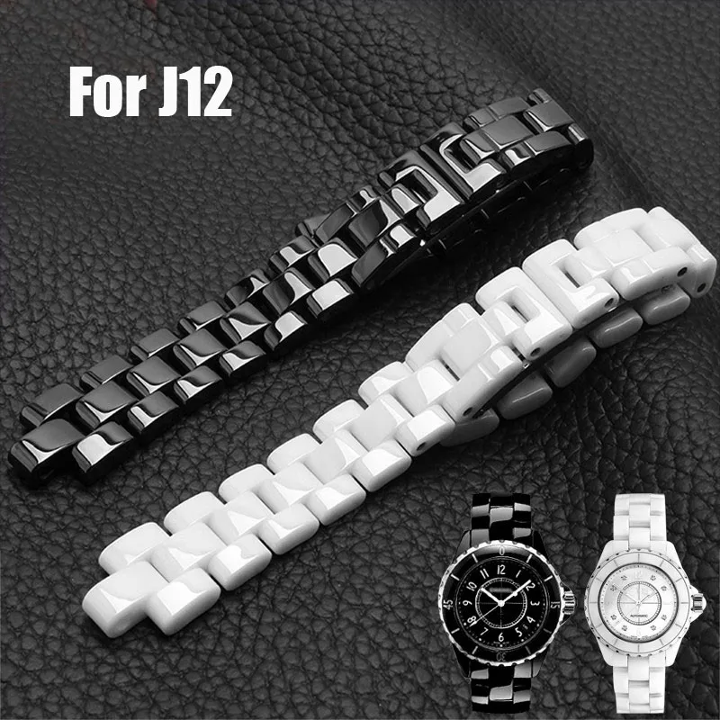 

Керамический браслет J12, высококачественный женский и мужской ремешок для часов, модный браслет, черный, белый цвет, 16 мм, 19 мм, ремешки для часов