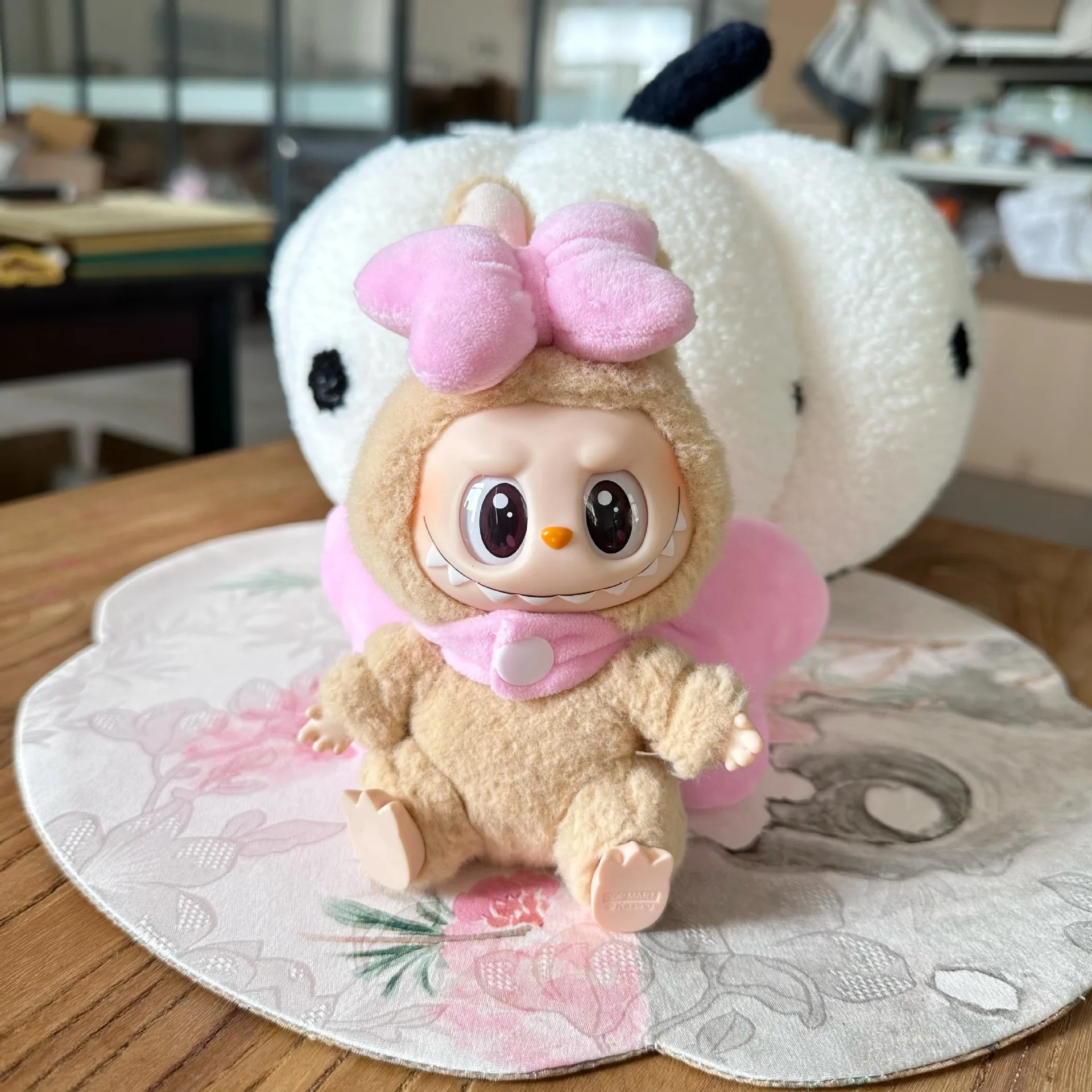 جديد لـ Labubu v1/v2/v3 ملابس دمى لطيفة إكسسوارات الزي الوردي الأصفر الوردي الأحمر القوس الملابس