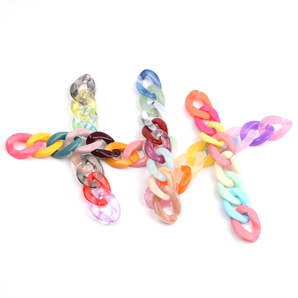 50 Pieces 16 * 22mm Plastic Open Loop Chain Insert Ring Can Be Disassembled DIY Makes Necklaces, Bracelets, Clothing Accessories