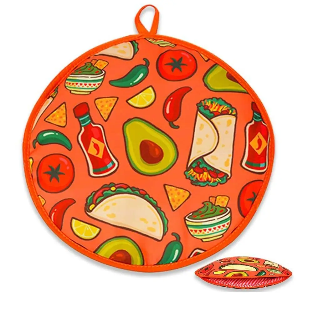 12 Inch Tortilla Holder Large Durable Tortilla Insulation Bag Microwave use Round Shape Taco Warmer Holder Kitchen