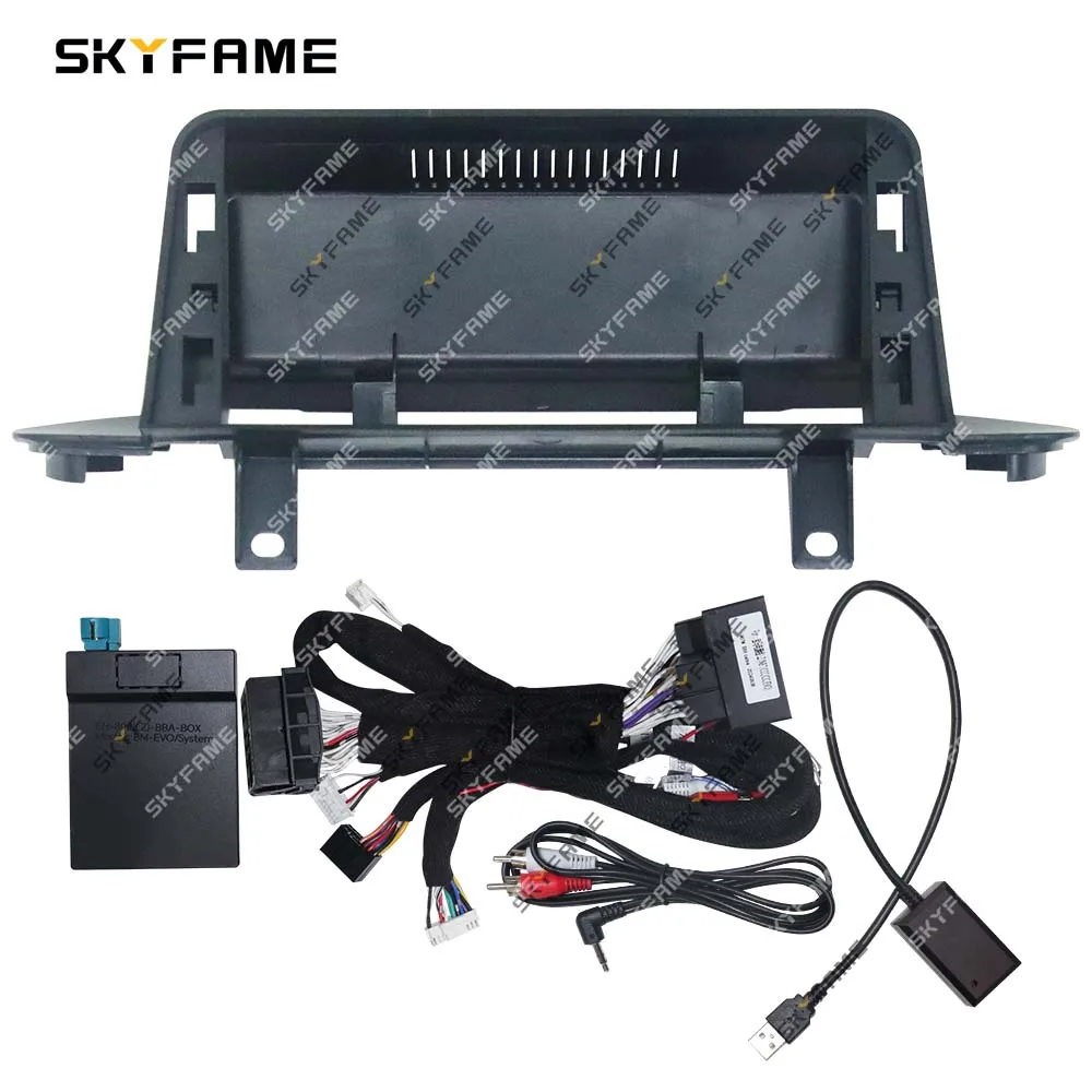 SKYFAME Car Frame Fascia Adapter Canbus Box Decoder Android Radio Dash Fitting Panel Kit For BMW X5 X6 F15 F16