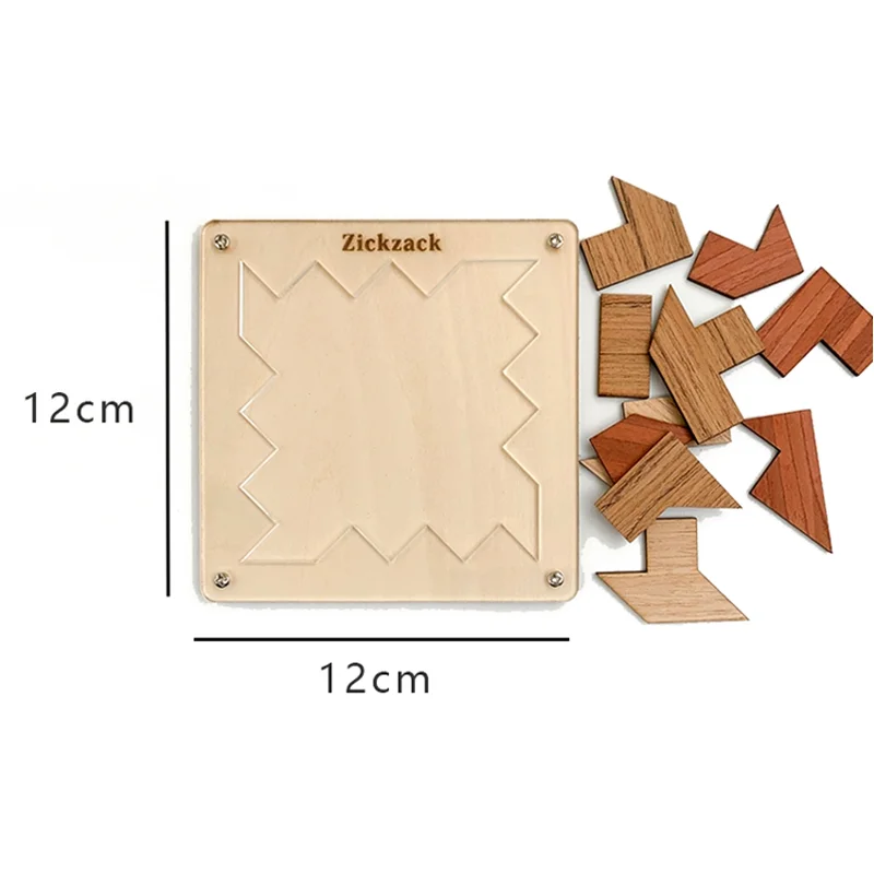 성인을 위한 도전적인 나무 논리 마음 두뇌 티저 Tangram 퍼즐 게임
