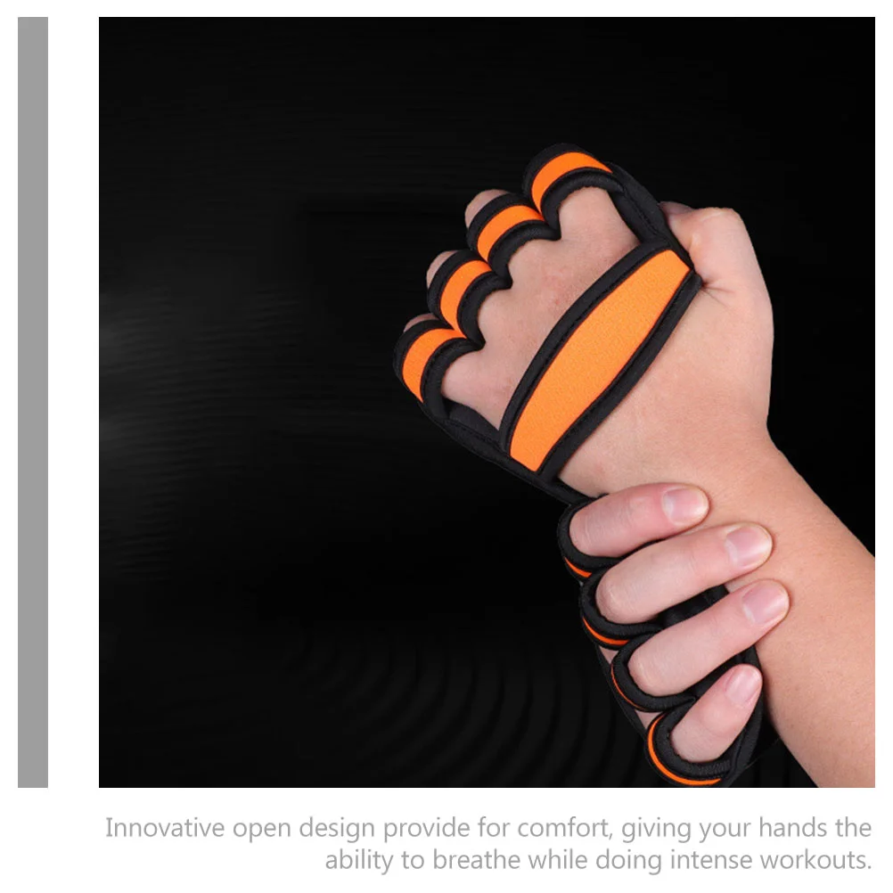 Men Gloves Weightlifting Hand Grips for Grasp Gym Women Orange Work Out Male Miss