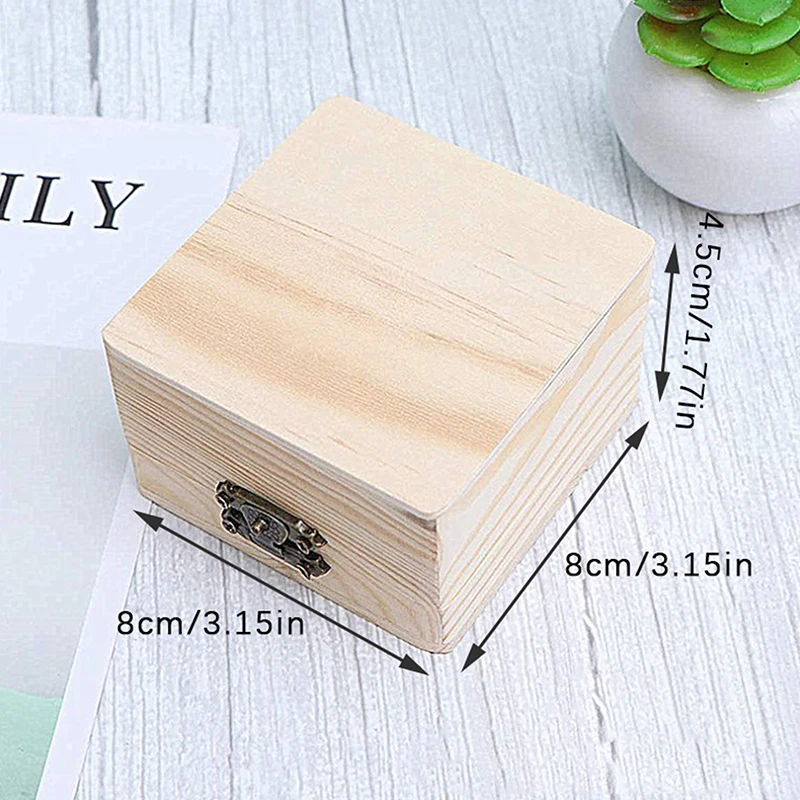 Rectangular Wooden Storage Box Vintage Wooden Box Wooden Gift Packaging Box Flip Type Multi Color Storage Jewelry Necklace Ring