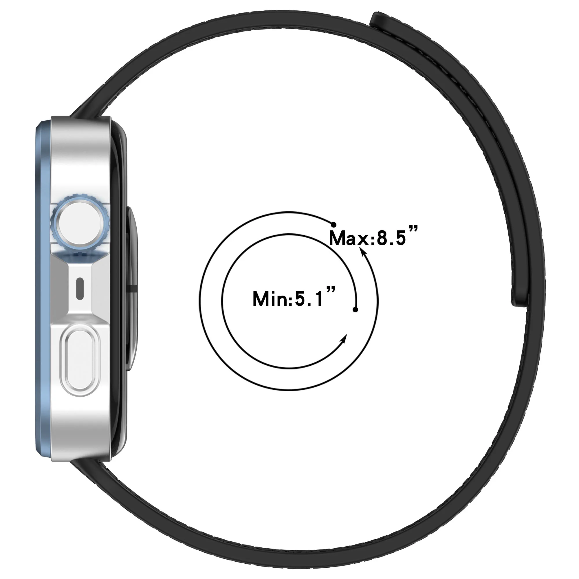 Cinturino in silicone per Huawei Watch Fit 4 Pro / Fit 4 / Fit 3 Cinturino magnetico con texture litchi - Colore prugna