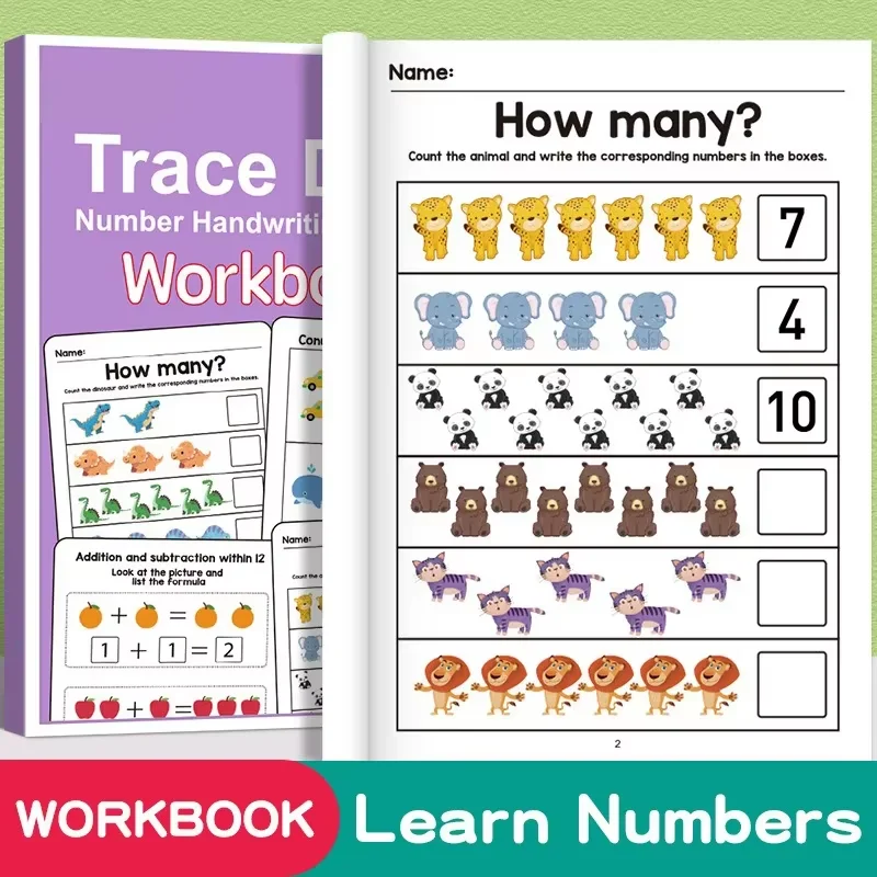 

64 Pages Filled in With Numbers Logical Thinking Training Fun Math Exercise Book Suitable for Children Aged 3 to 12 years old