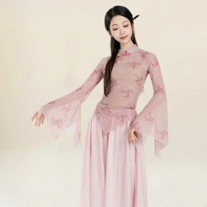 New Spring and Summer Classical Dance Practice Clothes Body Rhyme Gauze Clothes Chinese Dance Performance Clothes Chinese Style