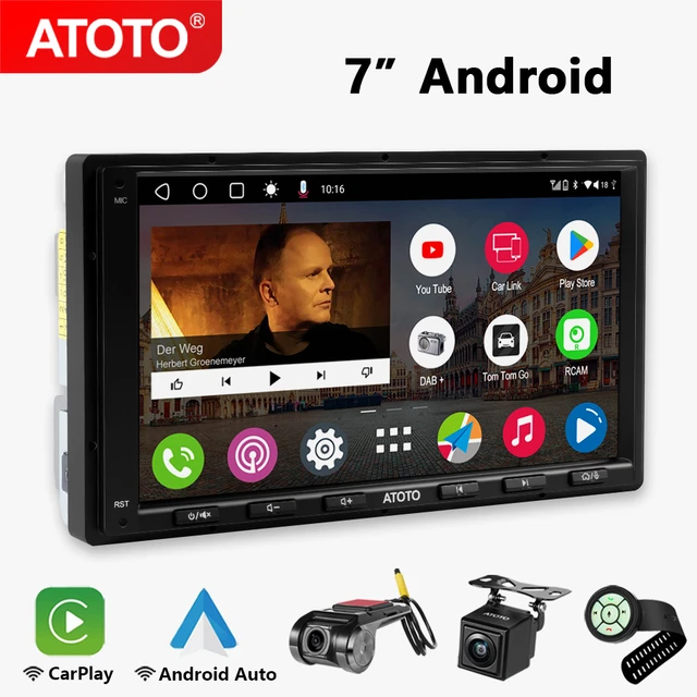 ATOTO A6PF 7 Double 2 Din Car Radio Android Auto Wireless Carplay Screen  Display Multimedia Player Car Stereo Intelligent System