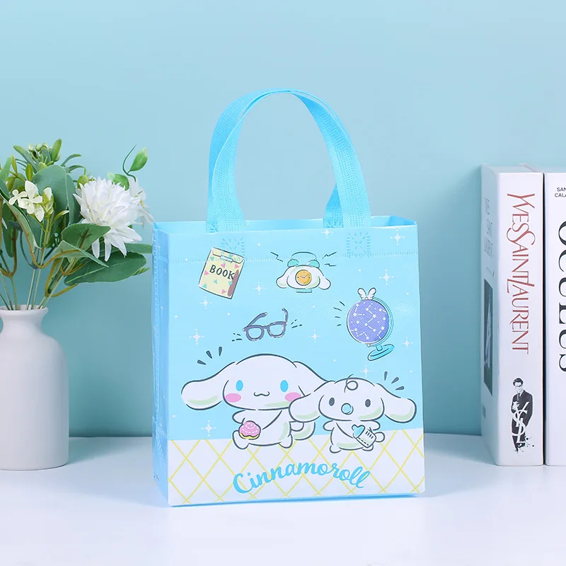 Sanrio Anime Melodie Kuromi bedruckte Vlies Stoff Tasche niedlichen Cartoon Cinnamon roll große Kapazität Trage tasche Artikel Aufbewahrung tasche