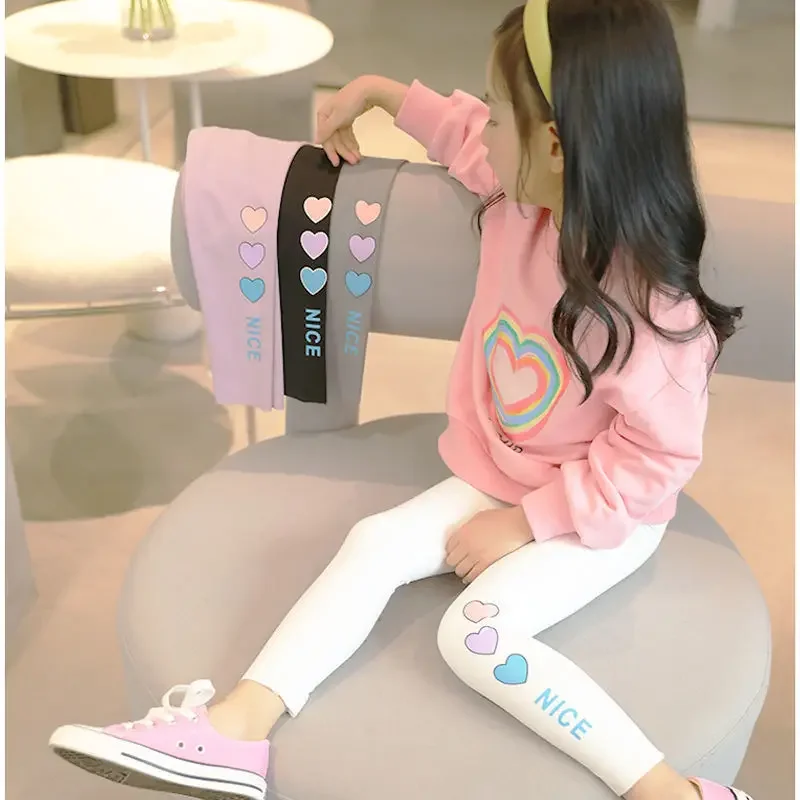 Kids Girls Solid Leggings New Arrival Children Skinny Pants Dance Clothes Cropped Trousers Gray White Pink Blue Leggings