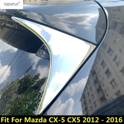 2PCS Rear Window Spoiler Side Wing Triangle Panel Cover Trim For Mazda CX-5 CX5 2012 -2016 Car ABS Chrome Accessories Decoration