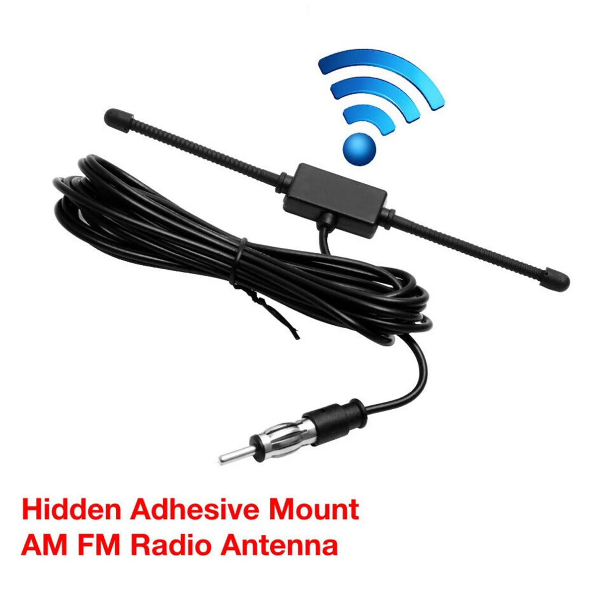 1X antena dipolo Universal para coche, antena de Radio Estéreo AM FM, de vidrio, montaje adhesivo, color negro