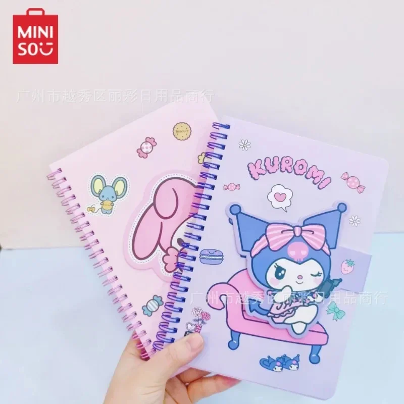 Sanrio Original Kawaii Hello Kitty Kuromi My Melody A5 Magnetic Buckle Student Diary Book Anime Cartoons 80 Page Coil Notebook