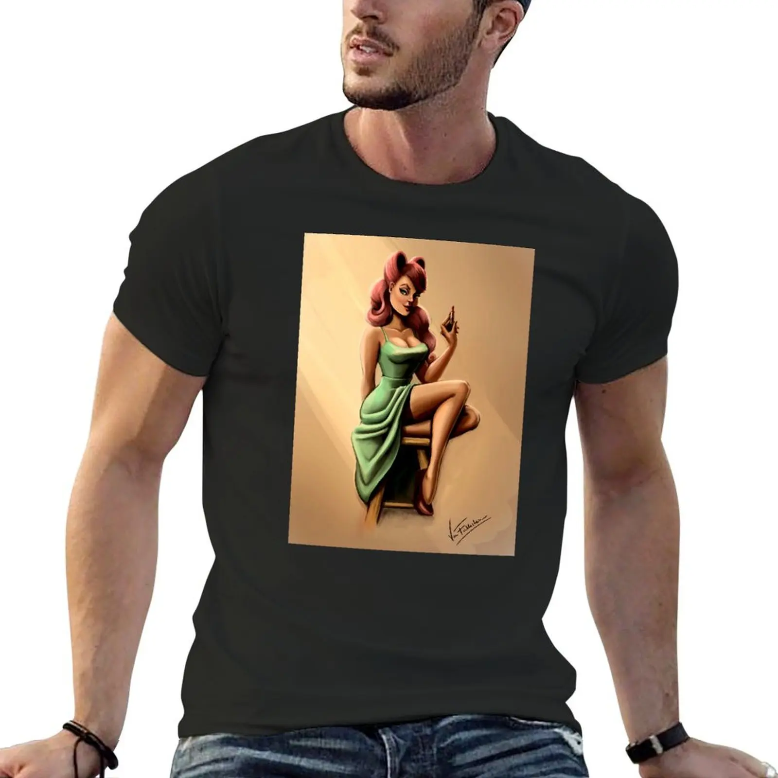 Minty Mademoiselle T-Shirt man clothes shirts graphic tees graphic t shirt vintage men t shirts high quality