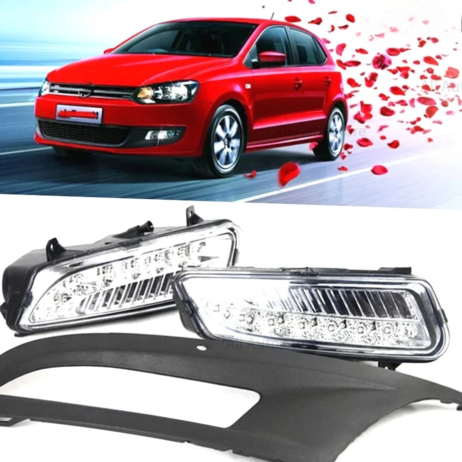 

Car LED fog lamp DRL For VW Volkswagen Polo MK8 6R 2011 2012 2013 front bumper light and Wire cover 6RD 941 699 6RD 941 700