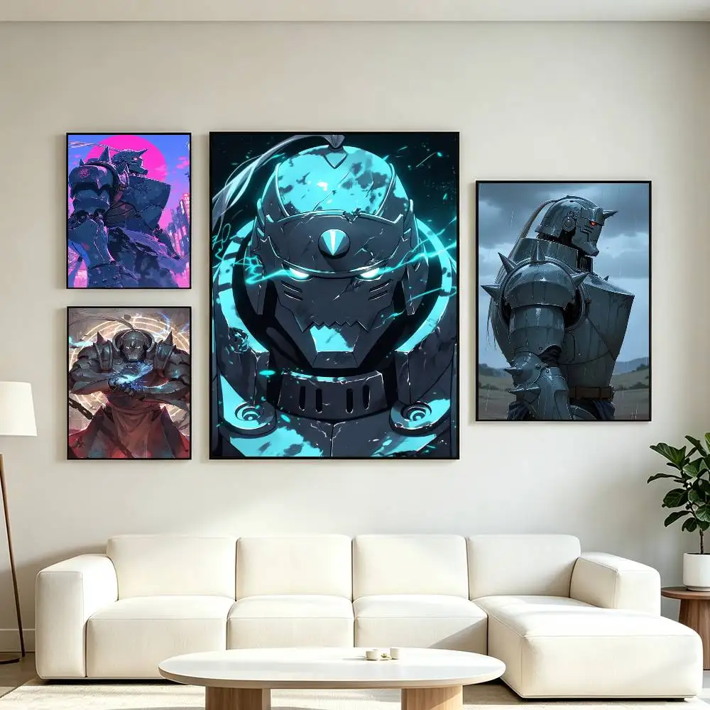 Alphonse Elric Hype anime Poster Waterproof Wall Art Sticker For Bar Living Room Vintage Decor High Quality Print Gift