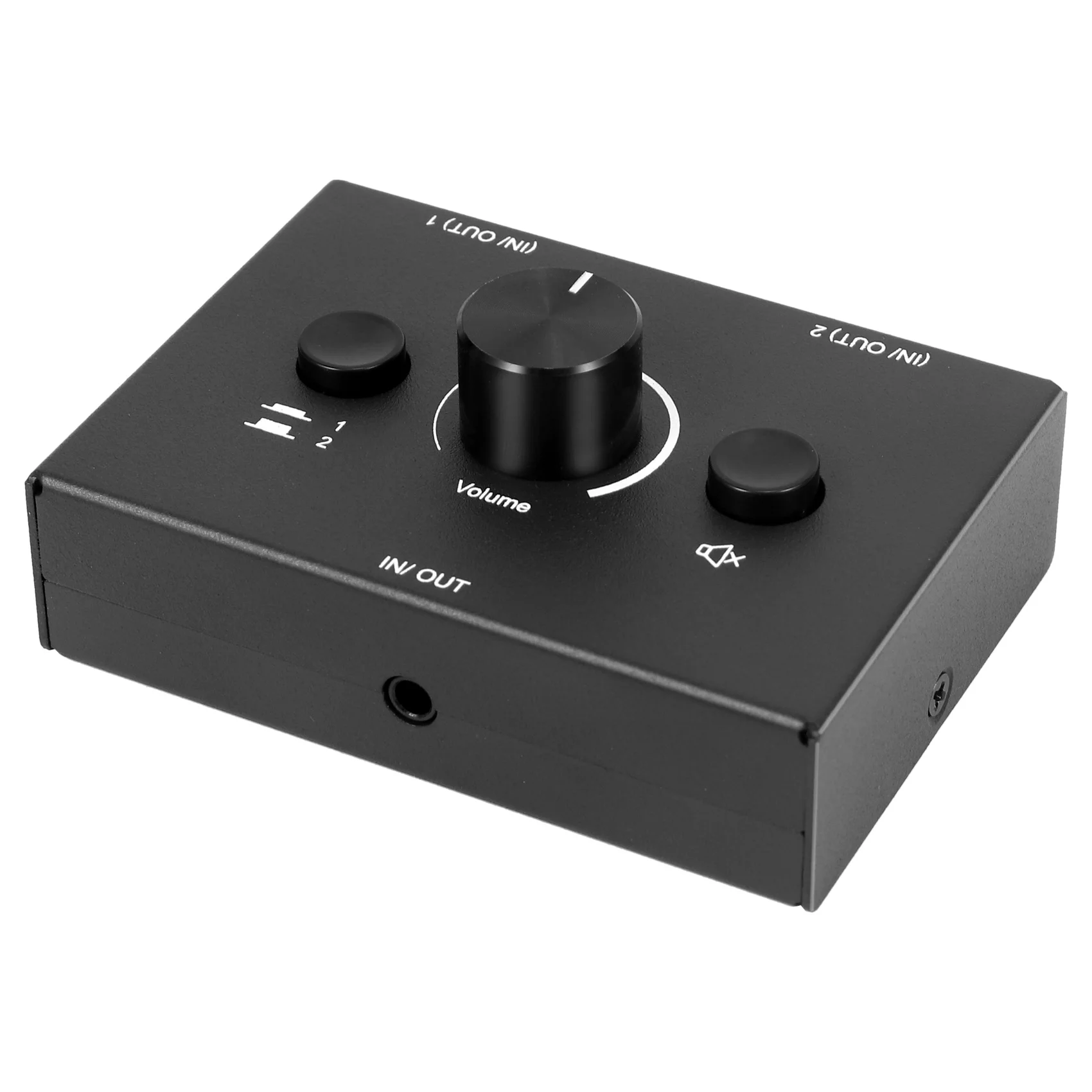 3.5mm Audio Switcher, 2 Input 1 Output/1 Input 2 Output Audio Splitter Switcher, Audio Switcher Box, One-Key Mute Button