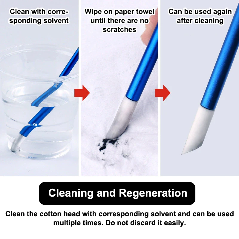 1個のアルミニウム合金パネルライン消しゴムワイプスティック、3個の3MMワイプコットン+3個の5MMワイプコットンモデル、クリーニング用