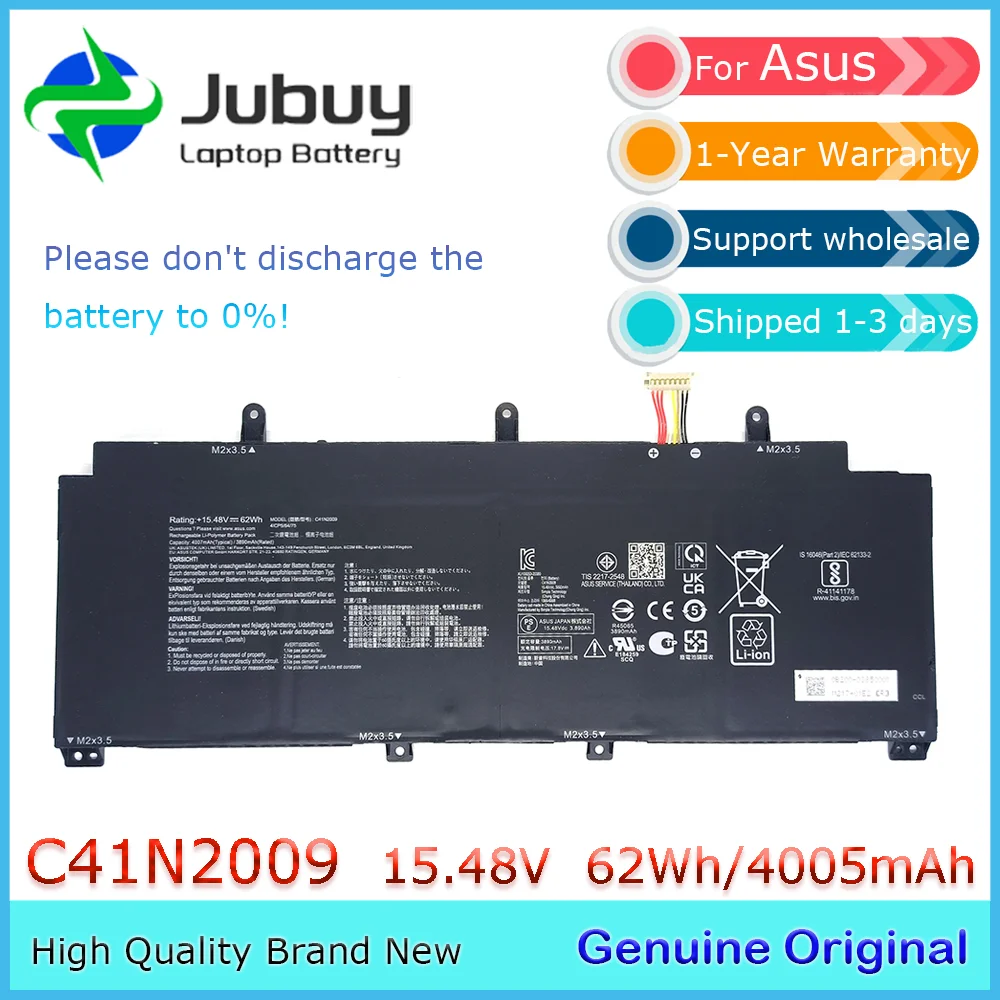 C41N2009 15.48V 62Wh Original Laptop Battery for Asus ROG Flow X13 PV301 PV301QH GV301 GV301Q GV301QC 4ICP5/64/75