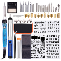 53PCS Wood Burning Tool Kit Professional Pyrography Pen Soldering Iron Adjustable Temperature 200-450°C for Carving