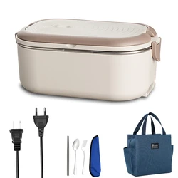 EU US Plug 220V 110V Portable Electric Lunch Box Stainless Steel Heating Insulation Food Warmer Container For Home Dorm Travel