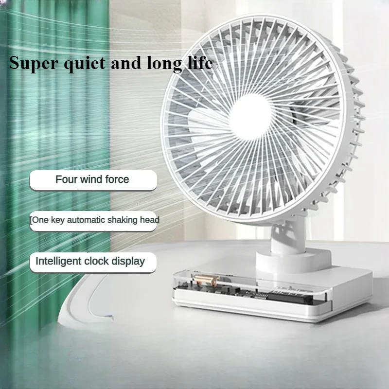 YouPin Desktop Mini fan Large wind portable home, office clock swing long life small electric fan usb electric fan