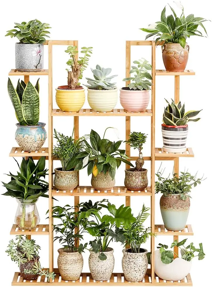 9 Tier 17 Potted Plant Stand Rack Multiple Flower Pot Holder Shelf Indoor Outdoor Planter Display shelving unit for Patio Garden