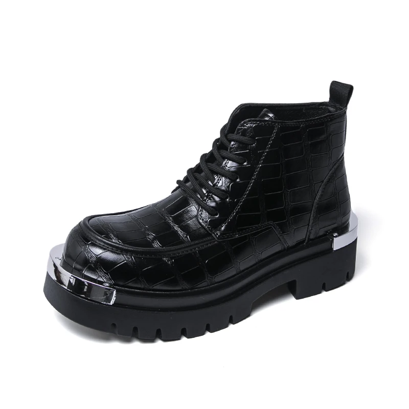 

2025 Men's Big Yellow Boots Outdoor Water - Repellent Coating Medium - Top British Style Retro Work Boots Winter Snow Cotton Fas