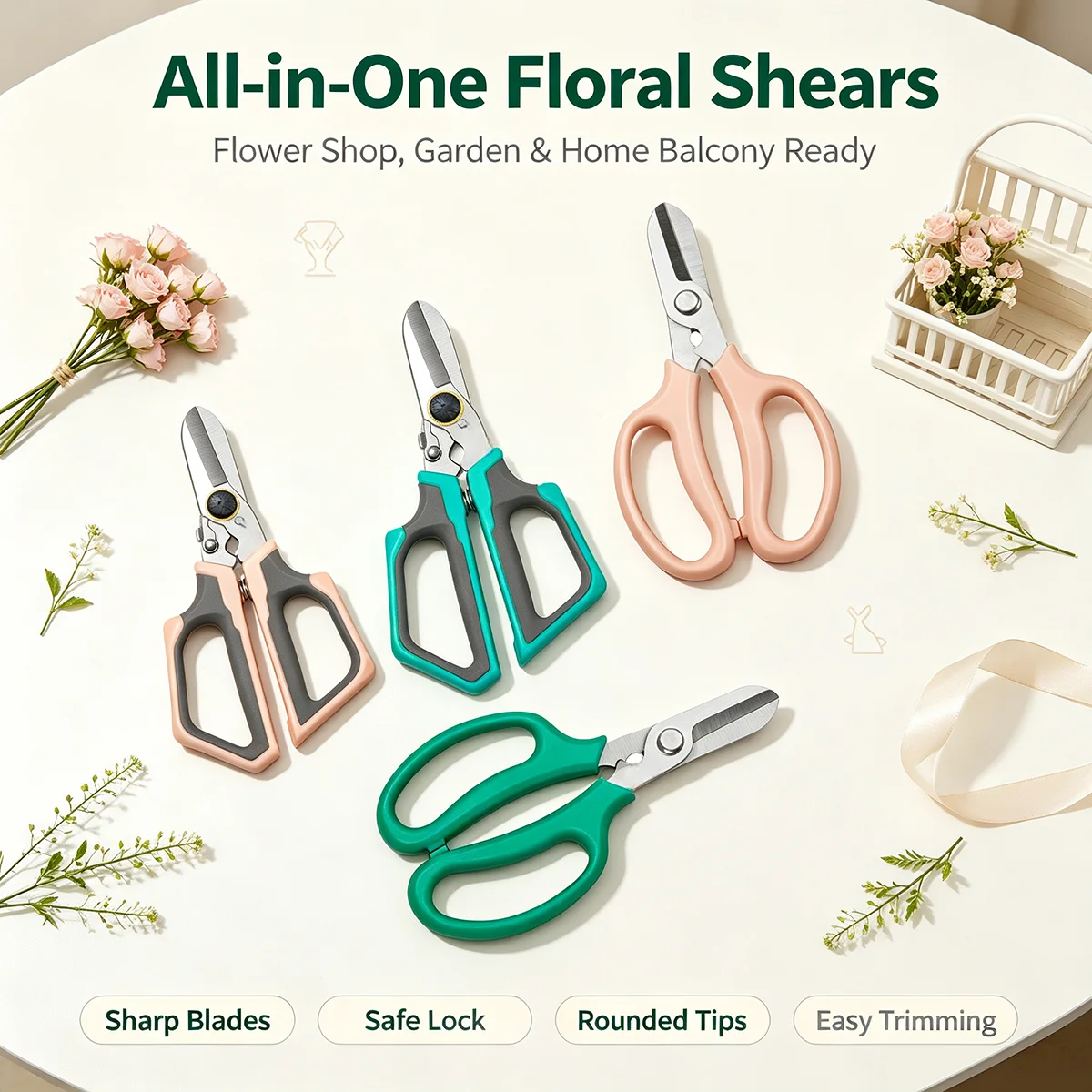 TUPI Straight Head Pruning Shears Non-slip HandleStainless Steel Outils Manuels Household Bonsai Garden Scissors Pruing Shear
