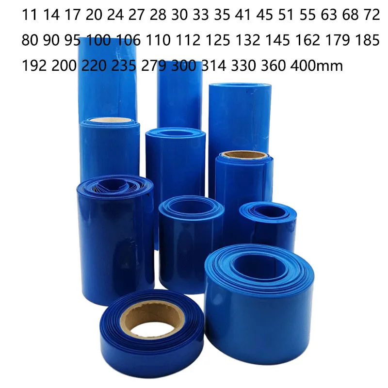 

1kg Lithium Battery PVC Heat Shrinkable Film Tube 30-250mm Blue Black 18650 Battery Shrinkable Film Battery Insulation Sheath