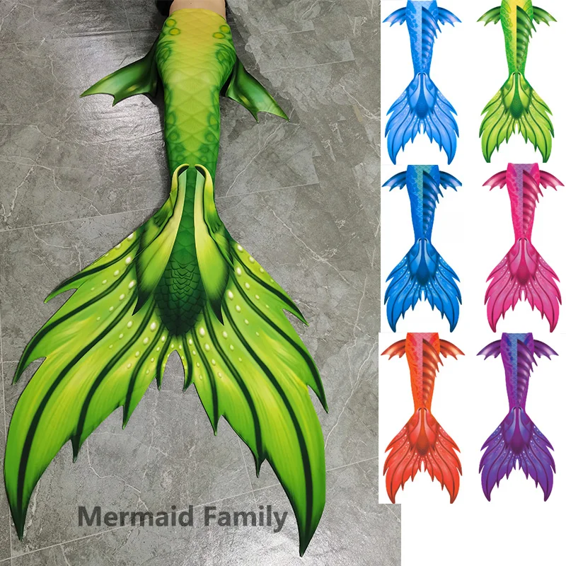 Professional Green Mermaid Tail Bikini Swimsuit Aquarium Performance Fish Skin Tail Large Adults and Chidren Can Wear Large Fin