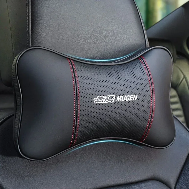 1 pçs encosto de cabeça do assento de carro logotipo automático pescoço travesseiro para honda mugen r mugenr 2018 2020 2022 acessórios do carro inter