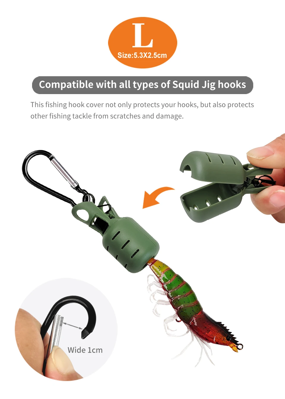 Neue Tintenfisch Jig Köder Schutz Kit 6 stücke Webfuß Octopus Egi Haken Abdeckung Tintenfisch Regenschirm Köder Kappe mit Karabiner meer Zubehör – Detail 3
