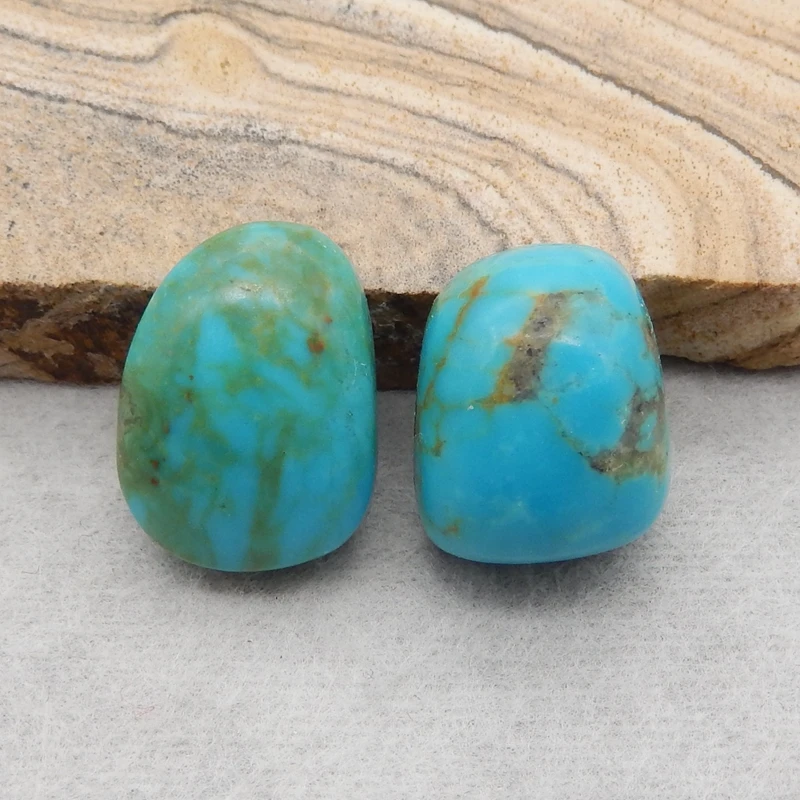 

2Pcs Natural Stone Turquoise Cabochons,18x13x7mm,5g Semiprecious Stone Fashion Jewelry Necklace Accessories