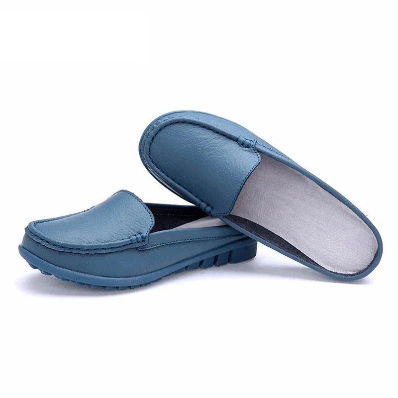 HOVINGE Shoes Casual Genuine Leather Moccasins Ladies Driving Ballet Shoe Woman Loafers Female Flats Mother Footwear