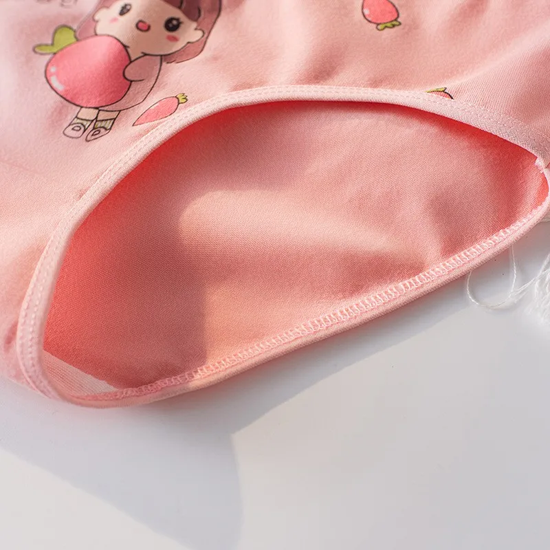 4 Stück weiche, antibakterielle Baumwoll-Slips für Kinder und Mädchen, Höschen mit Cartoon-Print, atmungsaktive Unterwäsche für Kinder von 3–16 Jahren – Detail 6