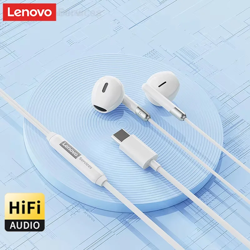 Lenovo Y106 3.5mm TypeC Wired Earphone With Microphone In Ear Wire-controlled Headset HiFi Sound Gaming Earbuds Low Latency New — product photo 1 of 1