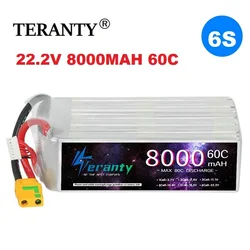 6S Battery 22.2V 8000mah LIPO Battery 60C For Drone RC FPV Helicopter Quadcopter Racing Parts 6S Rechargeable With XT90S EC8