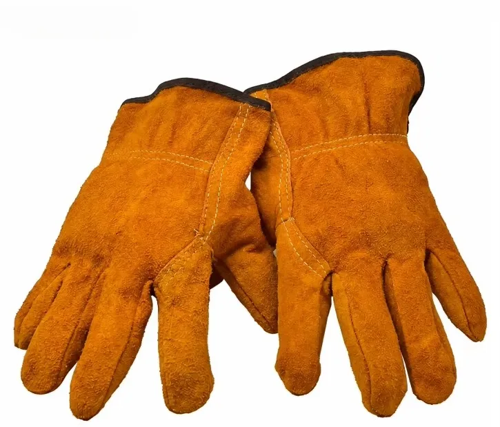 1 Pair Men Work Gloves Soft Cowhide Driver Hunting Driving Farm Garden Welding Security Protection Safety Mechanic Glove