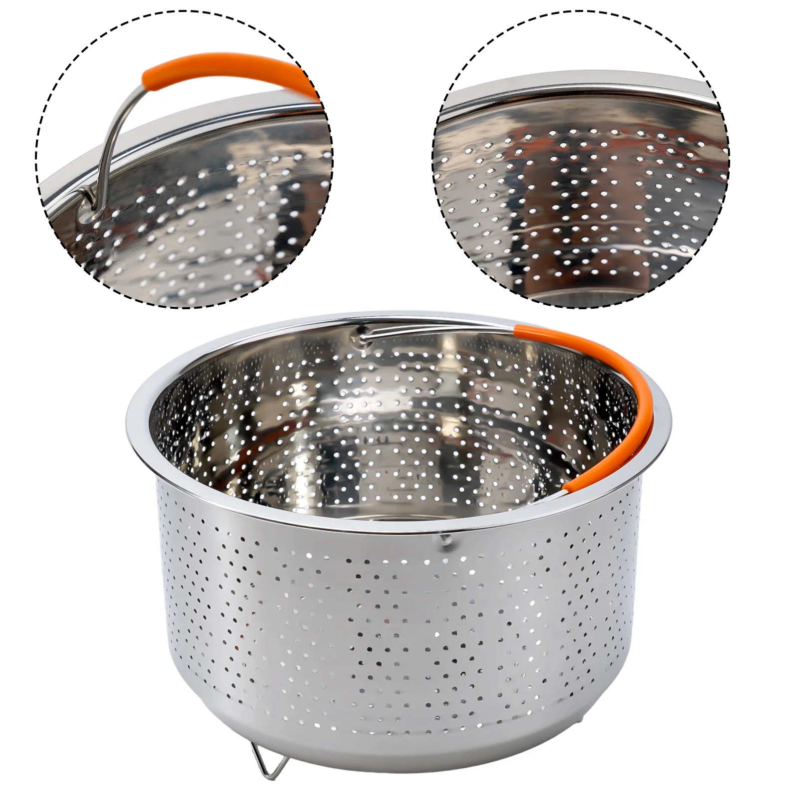 Stainless Steel Steamer Basket In Stant Pot Accessories For Instant Cooker With Silicone Handle Pressure Cooker Rice Steamer