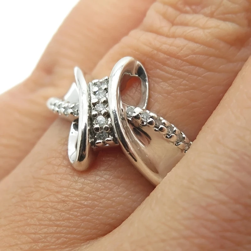 Vintage Silver Color Interwoven Twisted X-shaped Design Ring for Women's Daily Wear Banquet Party Jewelry Accessories Gifts