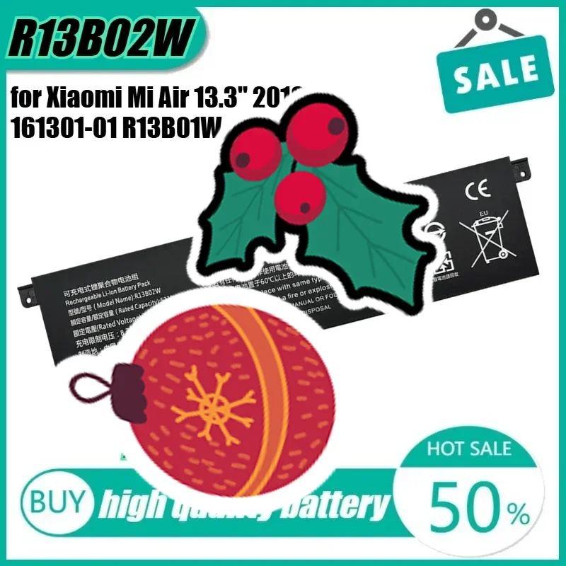 

Аккумулятор для ноутбука 7,6 В 39 Втч R13B02W для Xiaomi Mi Air 13,3 дюйма 2018 161301-01 R13B01W