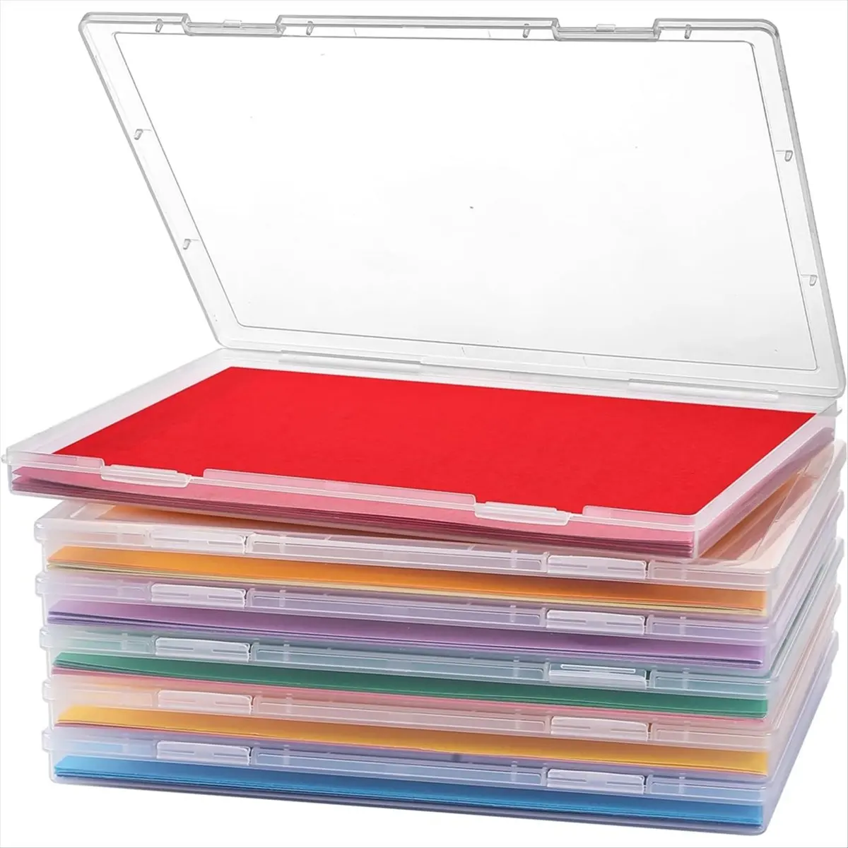 6PCS Applies to 8 X 10inch of Photo Storage Box, Plastic Scrapbook Papers Storage Containers,for Photos, Stationery