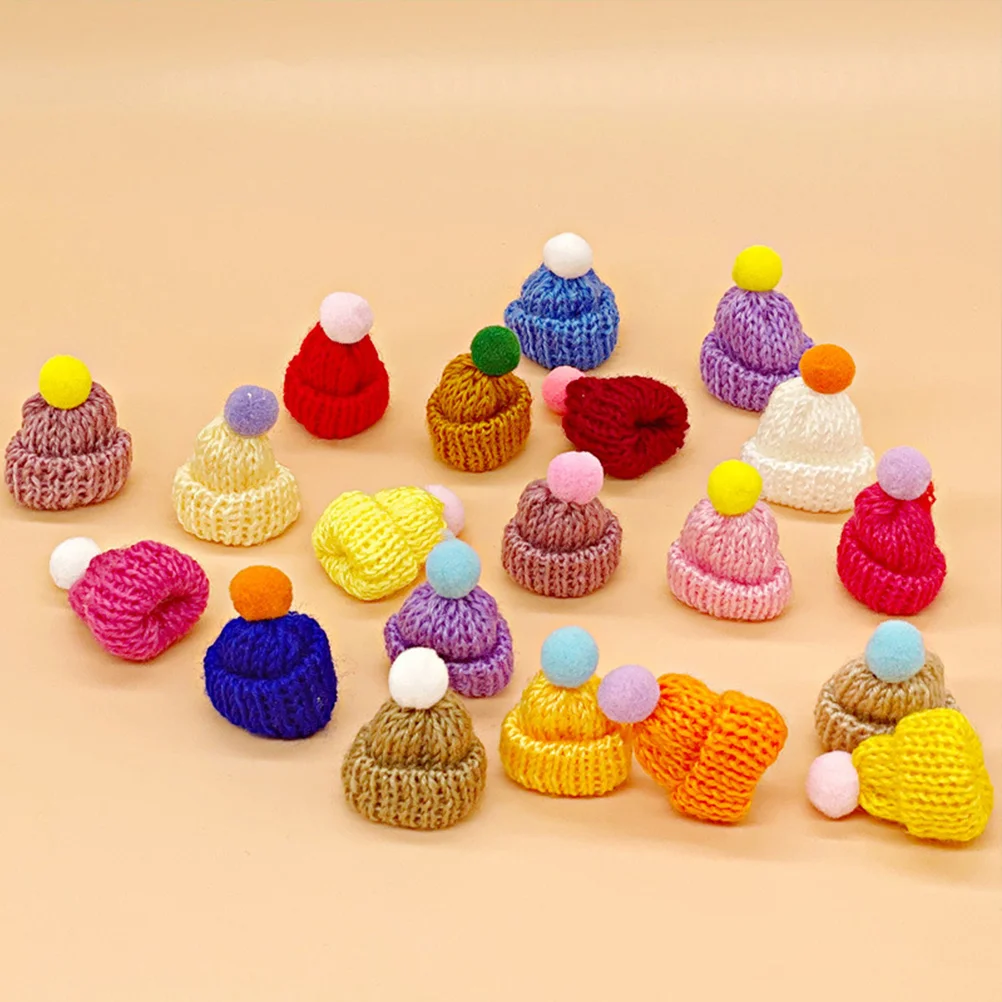 60 Pcs Christmas Centerpieces Mini Hat Hats For Crafts Accessories Ornaments Knitting DIY Supplies