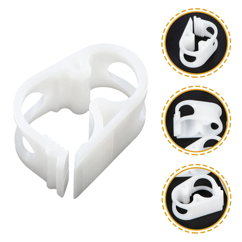 5 Pcs Tubing Waterproof Clip Siphon Hose Clamp Square White Plastic Pipe Clamps