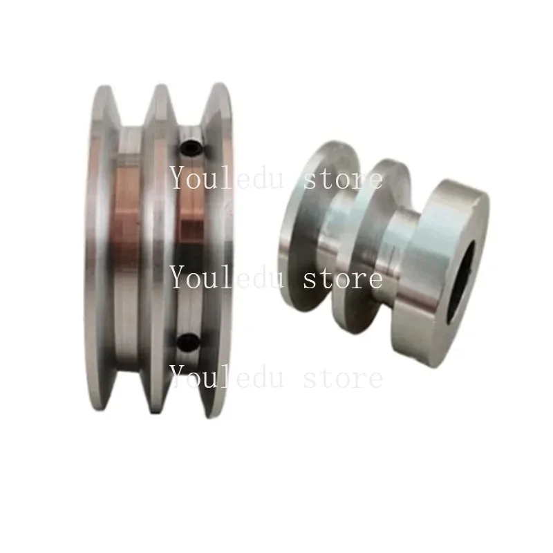 Type A, double-slot V-belt pulley, 80mm 100mm aluminum V-belt pulley, 10mmPU belt 1PCS